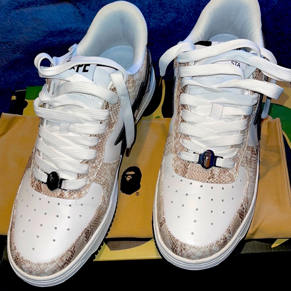 Bapesta 2023 snake skin white